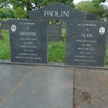 PAOLINI Giovanni 1898-1948 &amp; Olga 1899-1985