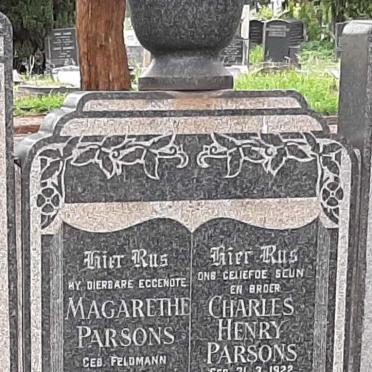 PARSONS Charles Henry 1889-1949 &amp; Magarethe FELDMANN 1887-1923 :: PARSONS Catharina Sophia 1930-1930