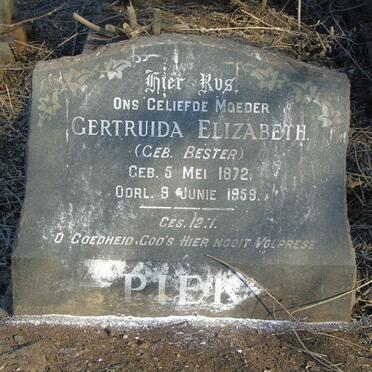 PIEK Gertruida Elizabeth nee BESTER 1872-1959
