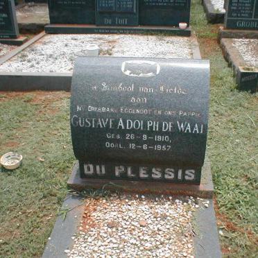 PLESSIS Gustave Adolph de Waal, du 1910-1957