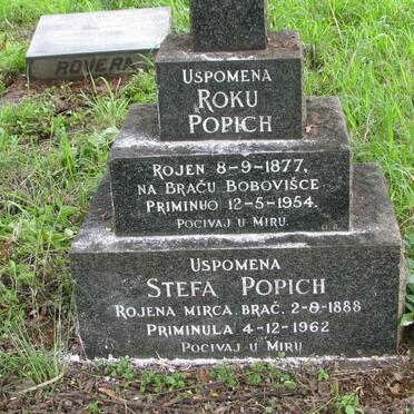 POPICH Roku 1877-1954 &amp; Stefa 1888-1962