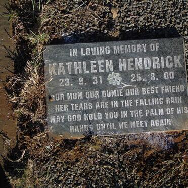 HENDRICK Kathleen 1931-2000