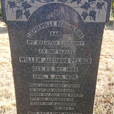 PELSER Willem Jacobus 1885-1939 &amp; Hester Sophia 1889-1940