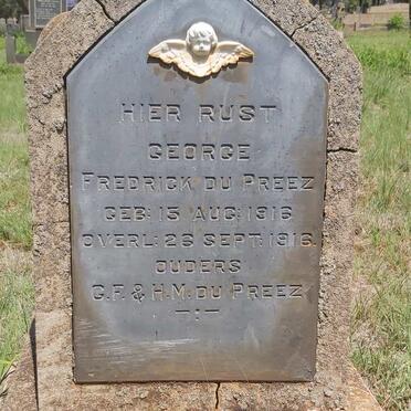 PREEZ George Fredrick, du 1916-1916