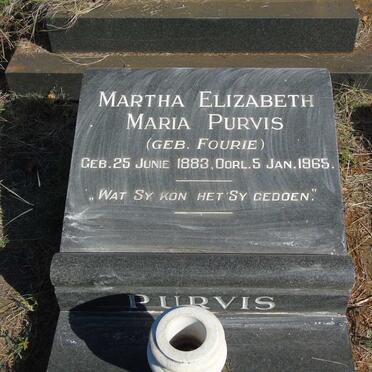 PURVIS Martha Elizabeth Maria nee FOURIE 1883-1965 