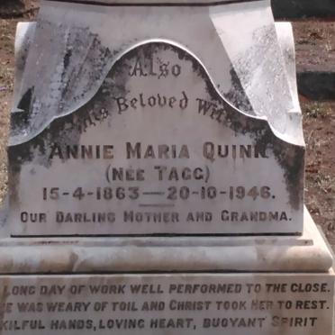 QUINN Annie Maria nee TAGG 1863-1946