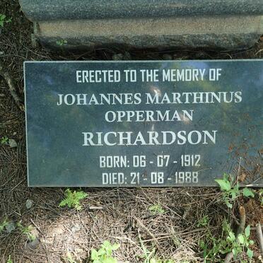 RICHARDSON Johannes Marthinus Opperman 1912-1988