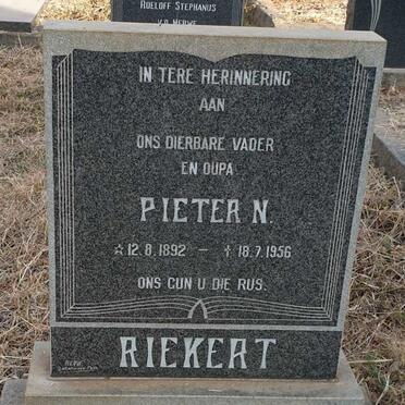 RIEKERT Pieter N. 1892-1956