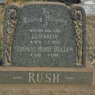 RUSH Thomas Henry Bellew 1866-1958 &amp; Elizabeth 1870-1958