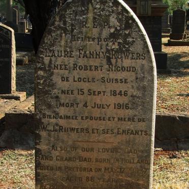 RUWERS W.J. -1937 &amp; Laure Fanny ROBERT NICOUD 1846-1916