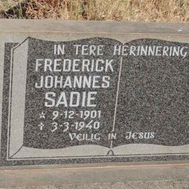 SADIE Frederick Johannes 1901-1940
