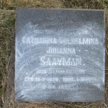 SAAYMAN Catharina Wilhelmina Johanna BEZUIDENHOUT 1879-1922