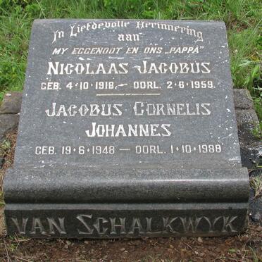 SCHALKWYK Nicolaas Jacobus, van 1918-1959 :: SCHALKWYK Jacobus Cornelis, van 1948-1988