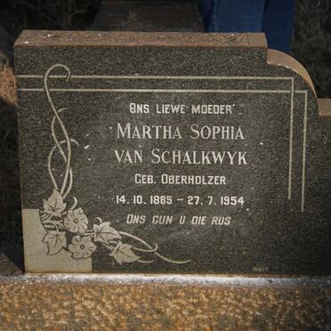 SCHALKWYK Martha Sophia, van nee OBERHOLZER 1885-1954