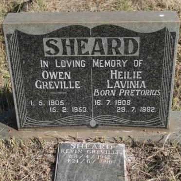 SHEARD Owen Greville 1905-1953 &amp; Heilie Lavinia PRETORIUS 1908-1982