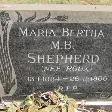 SHEPHERD M. B. nee ROUX 1884-1966