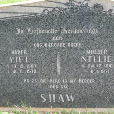 SHAW Piet 1907-1973 &amp; Nellie 1910-1971