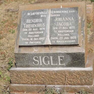 SIGLE Hendrik Theodorus 1874-1943 &amp; Johanna Jacoba 1870-1956