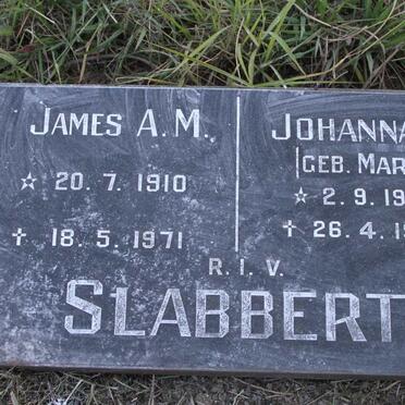 SLABBERT James A.M. 1910-1971 & Johanna C. MARX 1905-1980