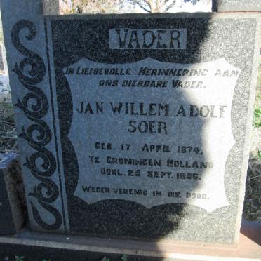 SOER Jan Willem Adolf 1874-1956 &amp; Rachel Gezina Philippina OOSTHUIZEN 1879-1951