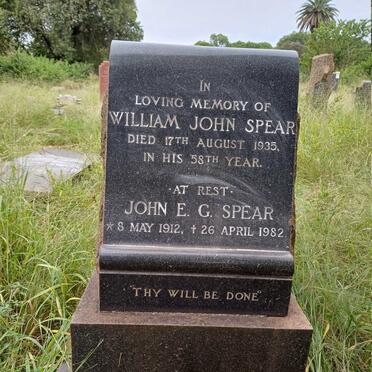 SPEAR William John -1935 :: SPEAR John E.G. 1912-1982