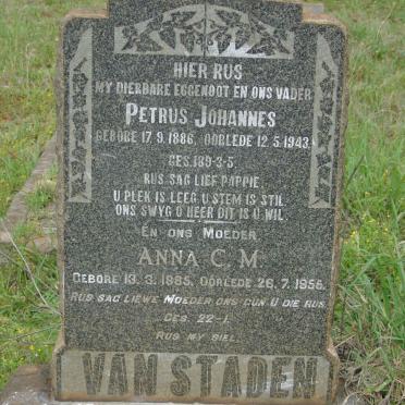 STADEN Petrus Johannes, van 1886-1943 &amp; Anna C.M. 1885-1956