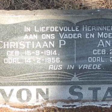 STADE Christiaan P., von 1914-1956 & Anna L. 1912-1964