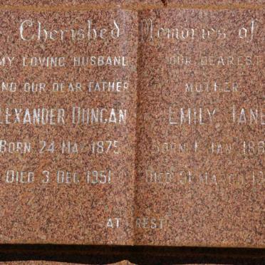 STRUTHERS Alexander Duncan 1875-1951 &amp; Emily Jane 1888-1964