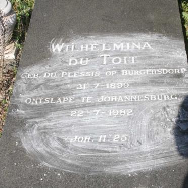 TOIT Wilhelmina, du nee DU PLESSIS 1899-1982