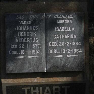 THIART Johannes Hendrik Albertus 1877-1955 & Isabella Catharina 1894-1964