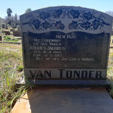 TONDER Andries Jacobus, van 1900-1963