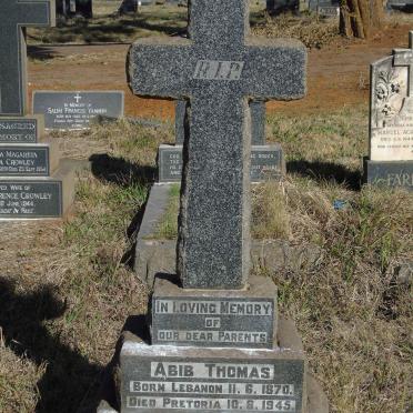 THOMAS Abib 1870-1945 &amp; Rosy WARDIA 1883-1956