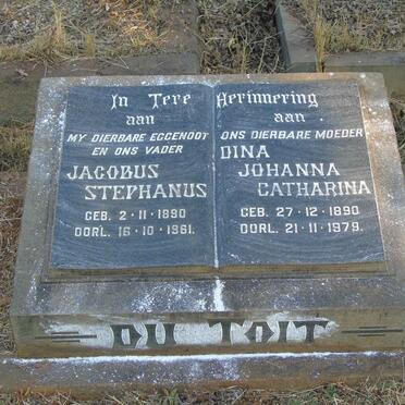 TOIT Jacobus Stephanus, du 1890-1961 & Dina Johanna Catharina 1890-1979