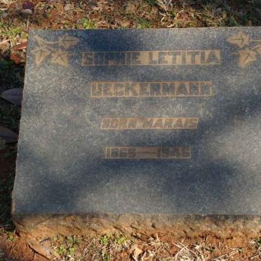 UECKERMANN Sophie Letitia nee MARAIS 1865-1946