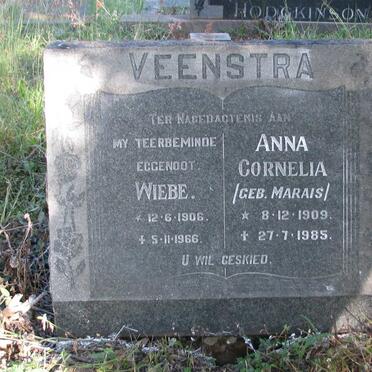 VEENSTRA Wiebe 1906-1966 &amp; Anna Cornelia MARAIS 1909-1985