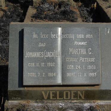 VELOEN Johannes L.C. 1902-1964 & Martha C. PIETERSE 1908-1953