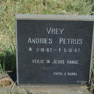 VREY Andries Petrus 1967-1967