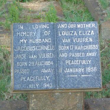 VUUREN Jacobus Cornelis, Janse van 1884-1943 & Louiza Eliza 1885-1956