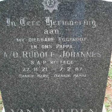 VUUREN Rudolf Johannes, van 1921-1967