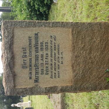 VUUREN Matthys Petrus, van 1890-1923