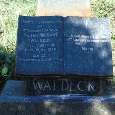 WALDECK Pieter Nicolaas 1916-1946