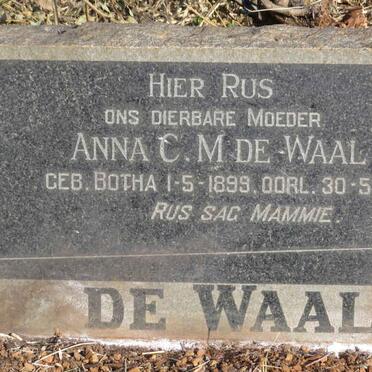 WAAL Anna C.M. , de nee BOTHA 1899-1955