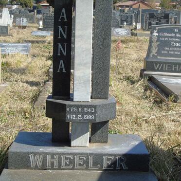 WHEELER Anna 1943-1989