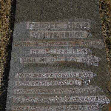 WHITEHOUSE George Hiam 1874-1950