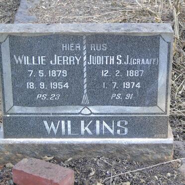 WILKINS Willie Jerry 1879-1954 & Judith S.J. GRAAFF 1887-1974