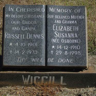 WIGGILL Russell Dennis 1901-1973 &amp; Elizabeth Susanna OSBORNE 1910-1998