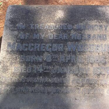 WOODBURN Macgregor 1866-1938 &amp; Marie Petronella BOTHMA 1874-1956