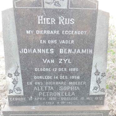 ZYL Johannes Benjamin, van 1886-1956 & Aletta Sophia Petronella 1891-1972
