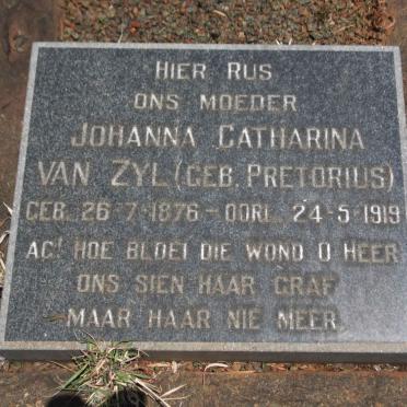 ZYL Johanna Catharina, van nee PRETORIUS 1876-1919