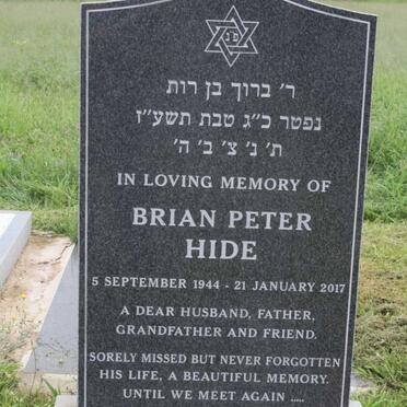 HIDE Brian Peter 1944-2017